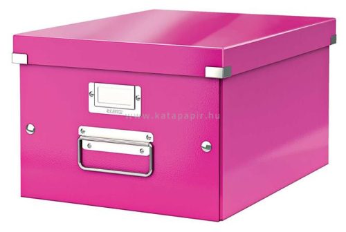 Irattároló doboz, A4, LEITZ "Click&Store", rózsaszín