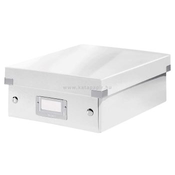   Tárolódoboz, rendszerező, laminált karton, S méret, LEITZ "Click&Store", fehér