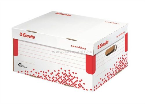 Archiváló konténer, S méret, újrahasznosított karton, ESSELTE "Speedbox", fehér