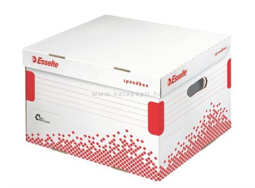 Archiváló konténer, L méret, újrahasznosított karton, ESSELTE "Speedbox", fehér