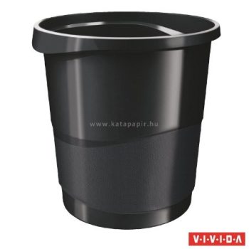  Papírkosár, 14 liter, ESSELTE "Europost", Vivida fekete