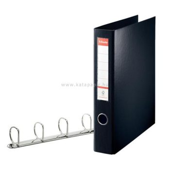   Gyűrűs könyv, 4 gyűrű, D alakú, 60 mm, A4 maxi, PP, ESSELTE "Jumbo Vivida", fekete