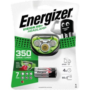   Fejlámpa, 3 LED, 3xAAA, ENERGIZER "Headlight Vision HD Plus"