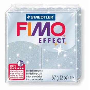   Gyurma, 57 g, égethető, FIMO "Effect", csillámos ezüst 0.057 kg/db