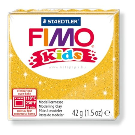 Gyurma, 42 g, égethető, FIMO "Kids", glitteres arany 0.042 kg/db
