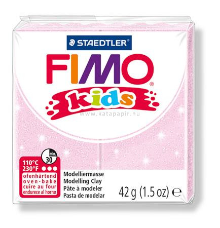 Gyurma, 42 g, égethető, FIMO "Kids", gyöngyház világos rózsaszín 0.042 kg/db