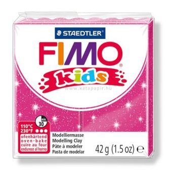   Gyurma, 42 g, égethető, FIMO "Kids", glitteres rózsaszín 0.042 kg/db