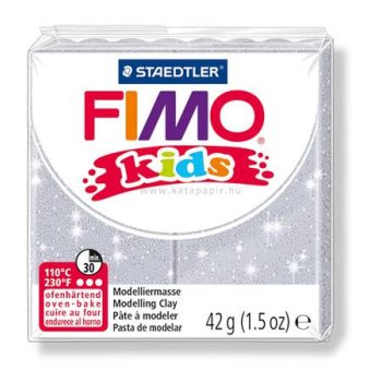   Gyurma, 42 g, égethető, FIMO "Kids", glitteres ezüst 0.042 kg/db