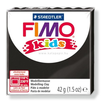 Gyurma, 42 g, égethető, FIMO "Kids", fekete 0.042 kg/db