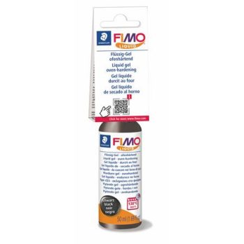   Folyékony gyurma, 50ml, égethető, FIMO "Effect", fekete