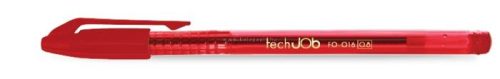 Golyóstoll, 0,4 mm, kupakos, FLEXOFFICE "TechJob", piros 12 db