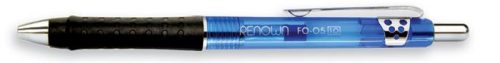 Golyóstoll, 0,5 mm, nyomógombos, FLEXOFFICE, "Renown", kék