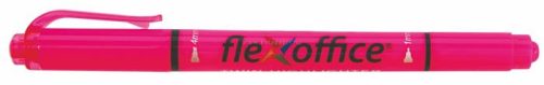 FLEXOFFICE Szövegkiemelő, 1,0/4,0 mm, kétvégű, FLEXOFFICE "HL01", rózsaszín 12 db