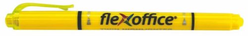 FLEXOFFICE Szövegkiemelő, 1,0/4,0 mm, kétvégű, FLEXOFFICE "HL01", sárga 12 db