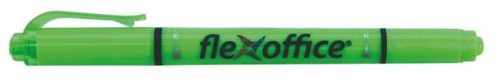 FLEXOFFICE Szövegkiemelő, 1,0/4,0 mm, kétvégű, FLEXOFFICE "HL01", zöld 12 db