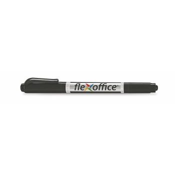   Alkohos marker, 0,4/1,0 mm, kúpos, kétvégű, FLEXOFFICE "PM01", fekete