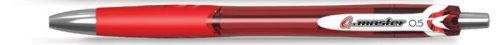 Zseléstoll, 0,25 mm, nyomógombos, FLEXOFFICE, "G.master", piros