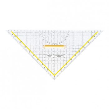   Háromszögvonalzó, műanyag, 45/45/90°, 32,5 cm, műa. fogóval, Aristo "Geo-Dreieck"