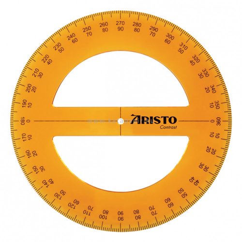 Szögmérő, műanyag, 360°, 12 cm, Aristo "GEO Contrast"
