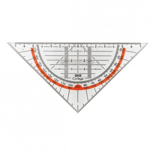 Háromszög vonalzó, geometriai, 16 cm, fogóval, Aristo "GEO College"