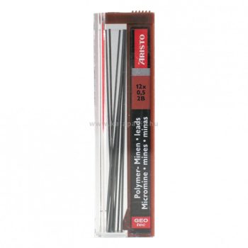 Nyomósirón betét, 2B, 0,5 mm, Aristo "GEO Pen"