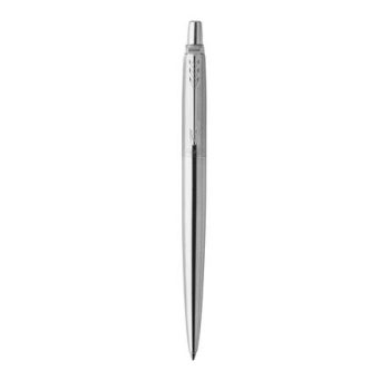   Golyóstoll, 0,7 mm, nyomógombos, ezüst színű klip, rozsdamentes acél tolltest, PARKER "Royal Jotter", kék