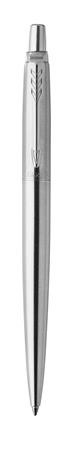 Golyóstoll, 0,7 mm, nyomógombos, ezüst színű klip, rozsdamentes acél tolltest, PARKER "Royal Jotter", kék