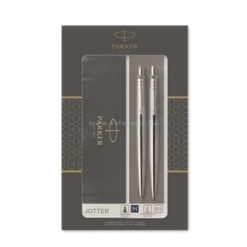   Golyóstoll és nyomósirón szett, díszdoboz, PARKER "Royal Jotter", rozsdamentes acél