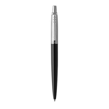   Golyóstoll, 0,7 mm, ezüst színű klip, bond street fekete tolltest, PARKER, "Royal Jotter",