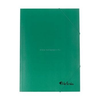 Gumis mappa, karton, A4, VICTORIA, zöld