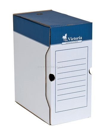 Archiváló doboz, A4, 150 mm, karton, VICTORIA, kék-fehér