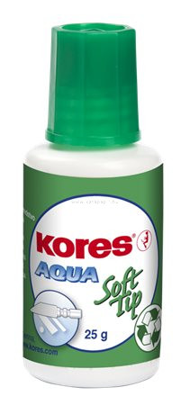 Hibajavító folyadék, vízbázisú, szivacsos, 20 ml, KORES "Aqua Soft Tip"