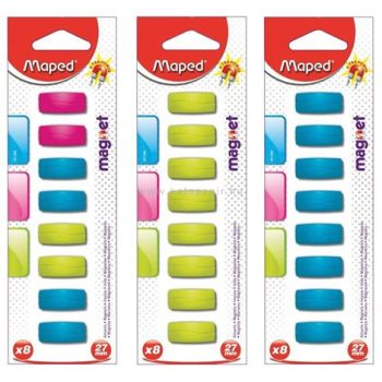 Mágnes, téglalap alakú, 27 mm, MAPED, vegyes színekben