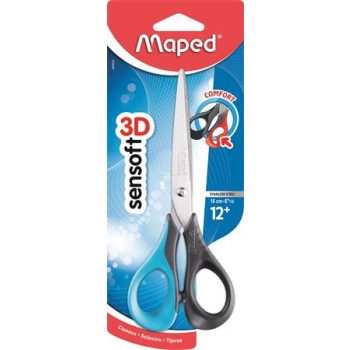   Olló, általános, 16 cm, MAPED "Sensoft 3D", vegyes színek