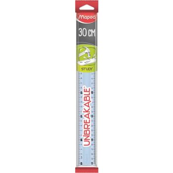   Vonalzó, műanyag, törhetetlen, 30 cm, MAPED "Study Unbreakable", vegyes színek