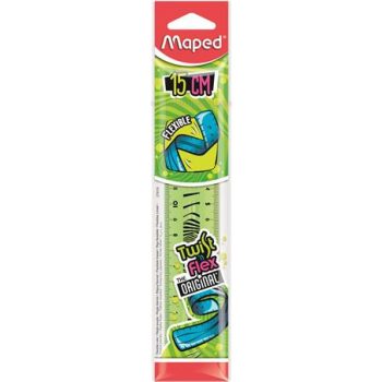   Vonalzó, műanyag, törhetetlen, 15 cm, MAPED "Twist'n Flex"