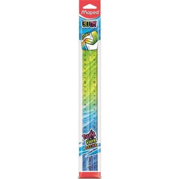   Vonalzó, műanyag, 30 cm, MAPED "Twist'n Flex Decor"