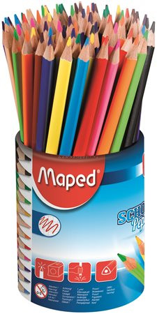 Színes ceruza készlet, háromszögletű, ceruzatartó, MAPED "Color'Peps", 72 db