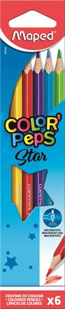 Színes ceruza készlet, háromszögletű, MAPED "Color'Peps", 6 különböző szín