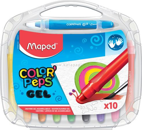 Zsírkréta, kitekerhető, MAPED "Color'Peps GEL", 10 különböző szín