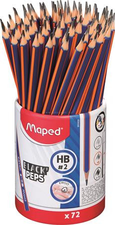 Grafitceruza, ceruzatartó, HB, háromszögletű, MAPED "Black'Peps Navy", 72 db
