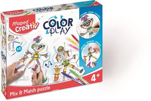 Kreatív készségfejlesztő készlet, MAPED CREATIV, "Color and Play" színező és puzzle