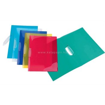   Gyorsfűző, klipes, PP, A4, VIQUEL "Propyglass V-Clip", vegyes színek