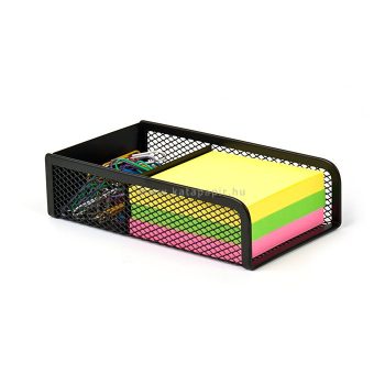   Kockatömbtartó és gemkapocstartó, fémhálós, VICTORIA, fekete