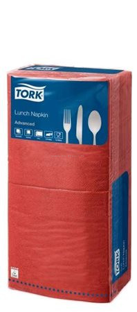 Szalvéta, 1/4 hajtogatott, 2 rétegű, 32x32 cm, Advanced, TORK "Lunch", vörös 200 db/csom