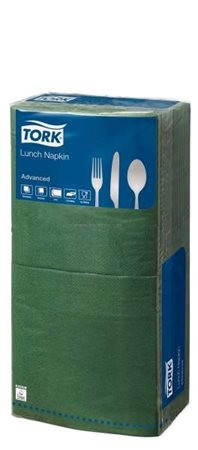 Szalvéta, 1/4 hajtogatott, 2 rétegű, 32x32 cm, Advanced, TORK "Lunch", sötétzöld 200 db/csom