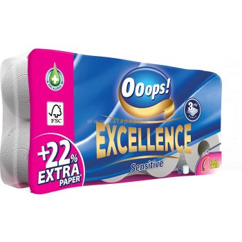   Toalettpapír, 3 rétegű, 8 tekercses, "Ooops! Excellence" 8 tek/csom