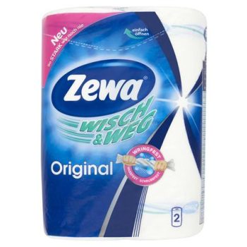   Háztartási papírtörlő, 2 rétegű, 2 tekercses, ZEWA "Wisch&Weg Original" 2 tek/csom