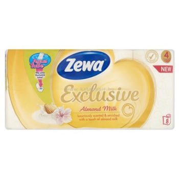   Toalettpapír, 4 rétegű, 8 tekercses, ZEWA "Exclusive", almond milk 8 tek/csom