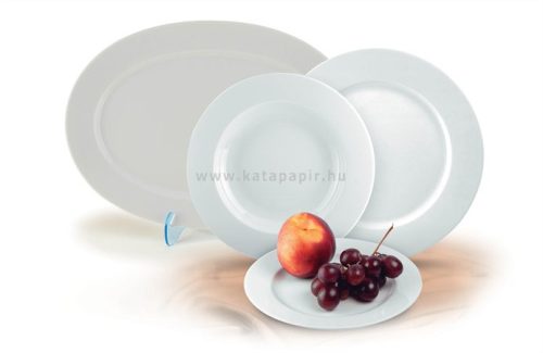 Desszertes tányér,ROTBERG, fehér, 19 cm, 6db-os szett, "Basic" 6 db/doboz